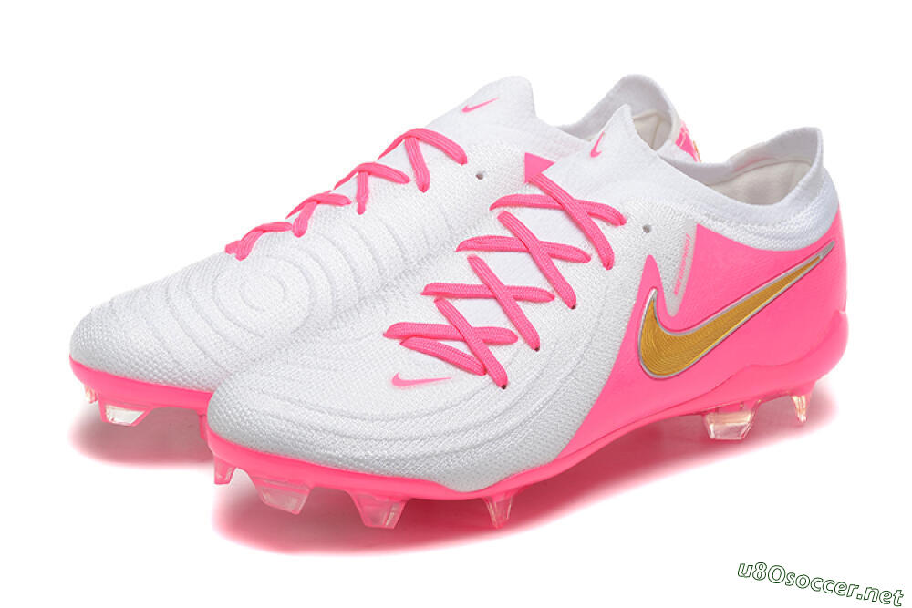 Men's Nike Phantom Luna Elite NU FG Football Boots - White/Pink/Gold 5