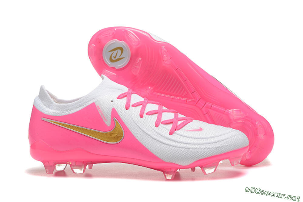 Men's Nike Phantom Luna Elite NU FG Football Boots - White/Pink/Gold 2