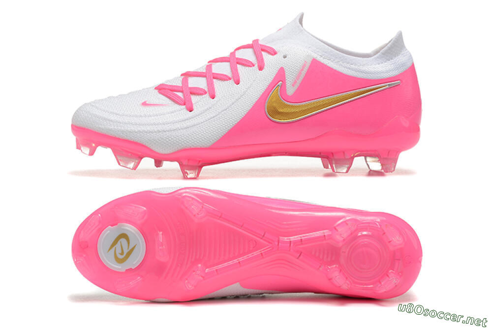Men's Nike Phantom Luna Elite NU FG Football Boots - White/Pink/Gold 1