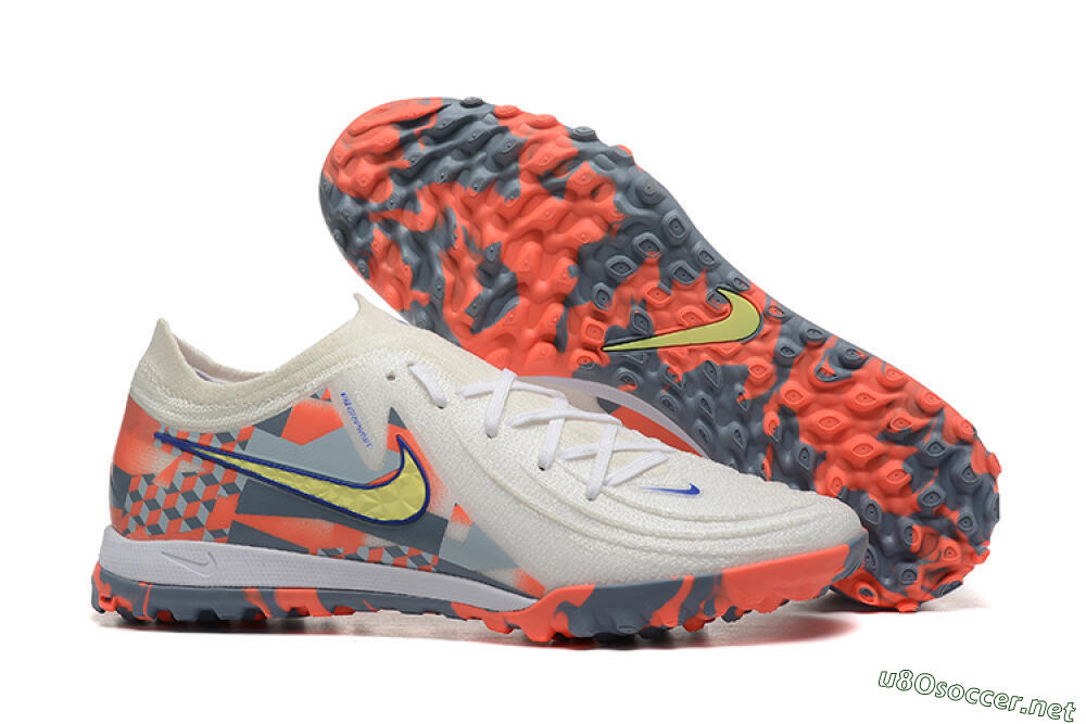 Men's Nike Phantom GX 2 Elite TF Football Shoes - White/Blue/Yellow/Orange 2