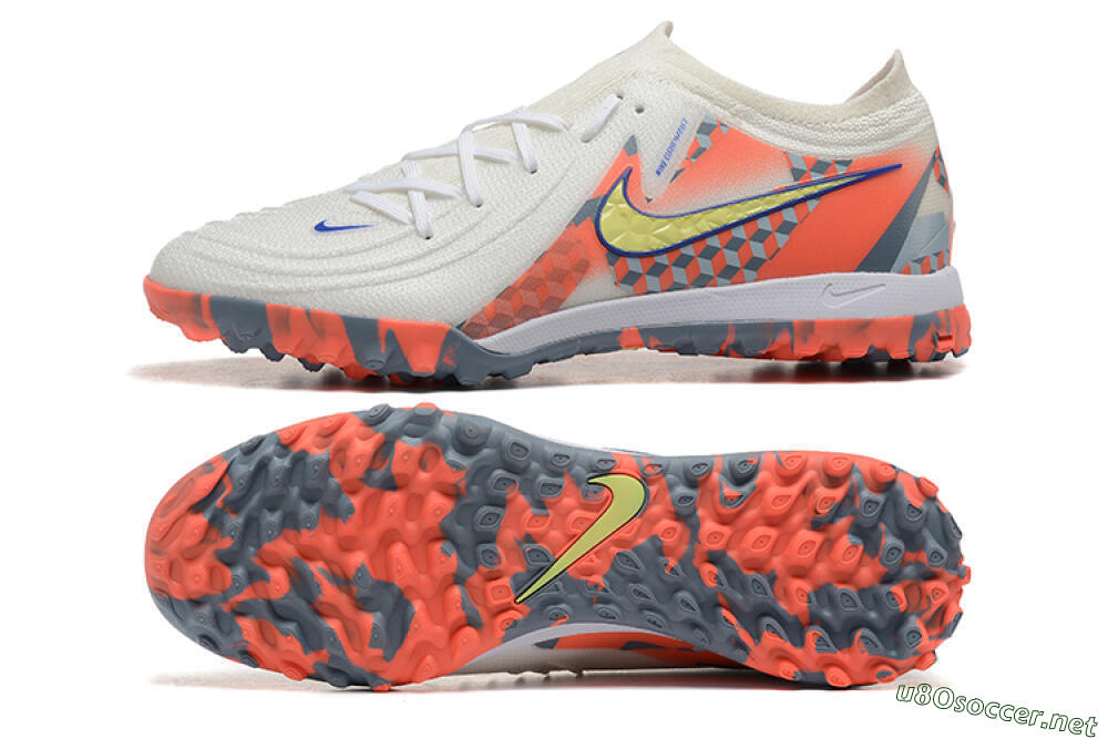Men's Nike Phantom GX 2 Elite TF Football Shoes - White/Blue/Yellow/Orange 1