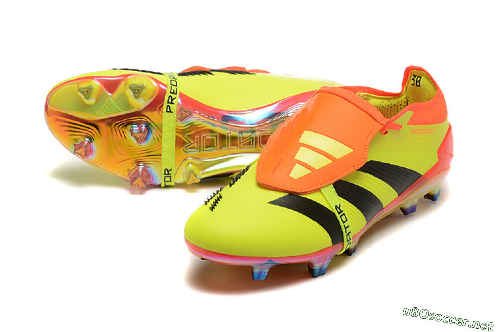 Men's Adidas Predator Elite Foldover Tongue FG Football Boots - Yellow/Black/Orange 3