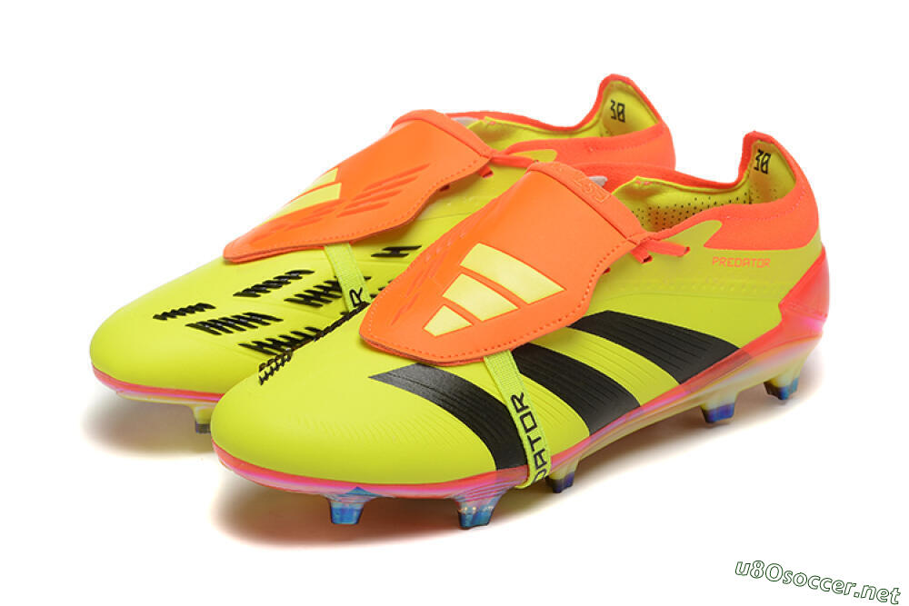 Men's Adidas Predator Elite Foldover Tongue FG Football Boots - Yellow/Black/Orange 9
