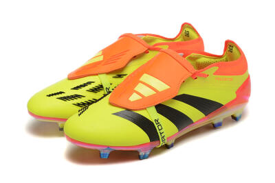 Men's Adidas Predator Elite Foldover Tongue FG Football Boots - Yellow/Black/Orange
