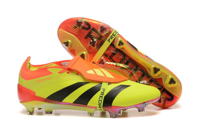 Men's Adidas Predator Elite Foldover Tongue FG Football Boots - Yellow/Black/Orange