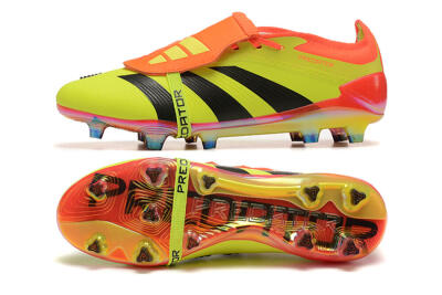 Men's Adidas Predator Elite Foldover Tongue FG Football Boots - Yellow/Black/Orange