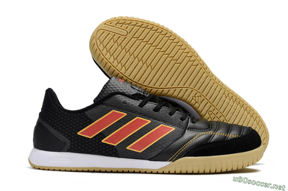 Men's Adidas Top Sala FG Football Shoes - Black/Orange/Brown 2
