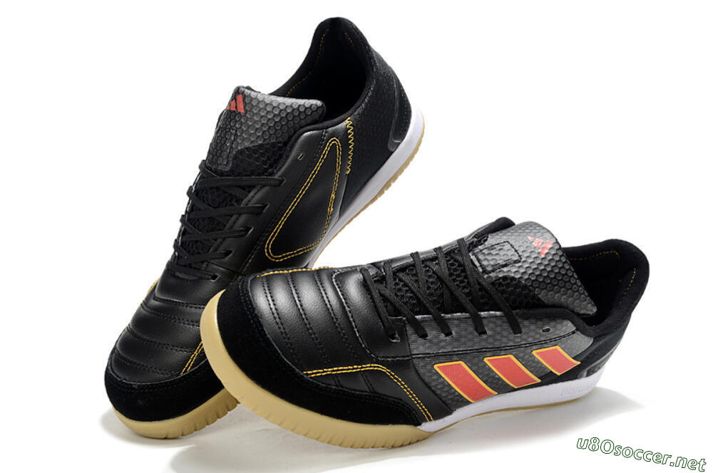 Men's Adidas Top Sala FG Football Shoes - Black/Orange/Brown 3