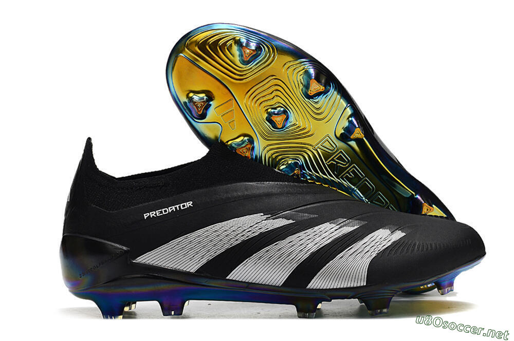 Unisex Adidas Predator Accuracy+ Laceless FG Football Boots - Black/Silver 2