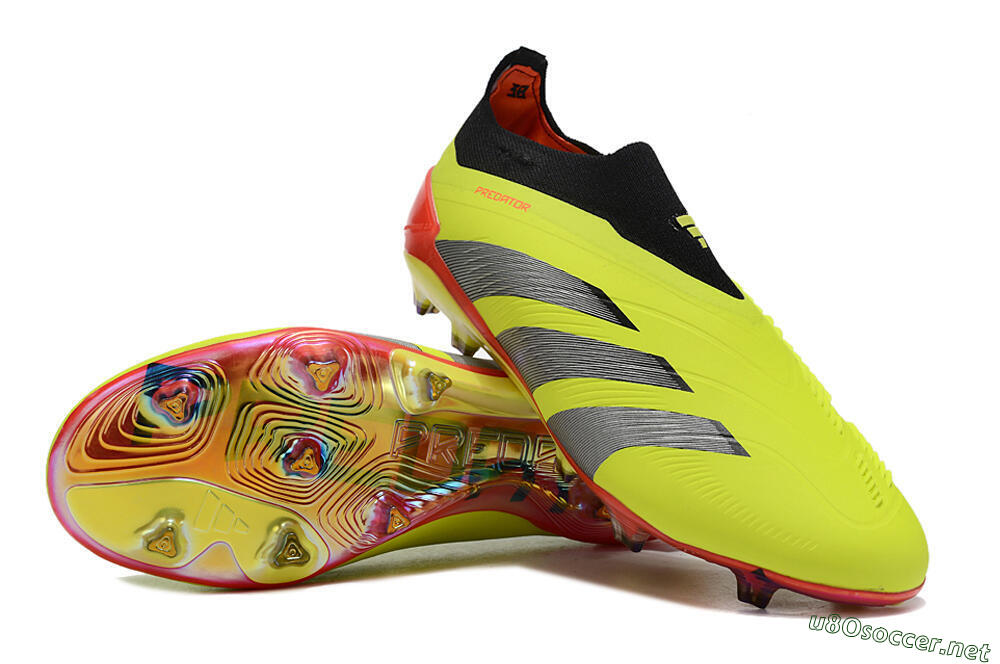 Unisex Adidas Predator Accuracy+ Laceless FG Football Boots - Yellow/Black/Grey 3
