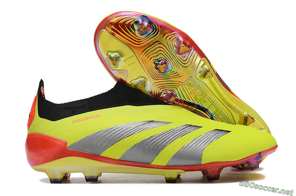 Unisex Adidas Predator Accuracy+ Laceless FG Football Boots - Yellow/Black/Grey 2