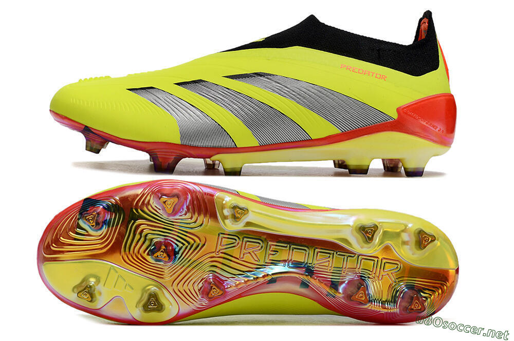 Unisex Adidas Predator Accuracy+ Laceless FG Football Boots - Yellow/Black/Grey 1