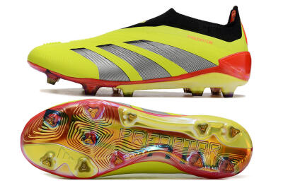 Unisex Adidas Predator Accuracy+ Laceless FG Football Boots - Yellow/Black/Grey