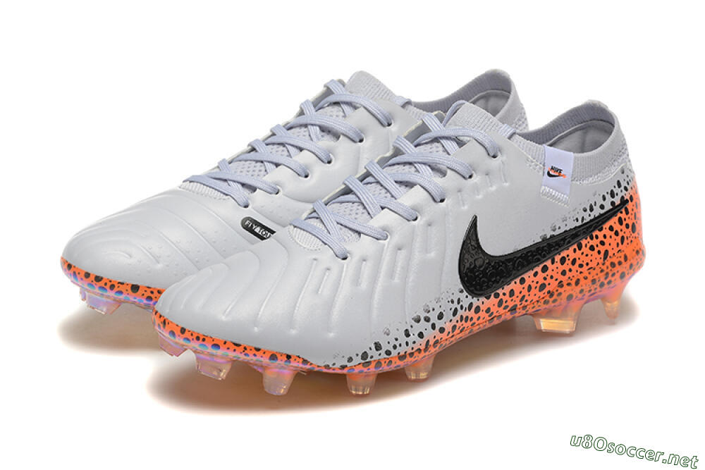 Men's Nike Tiempo Legend 10 Elite FG Football Boots - Grey/Orange/Black 5