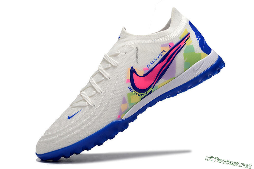 Men's Nike Phantom Luna Elite TF Football Shoes - White/Blue/Pink/Yellow 5