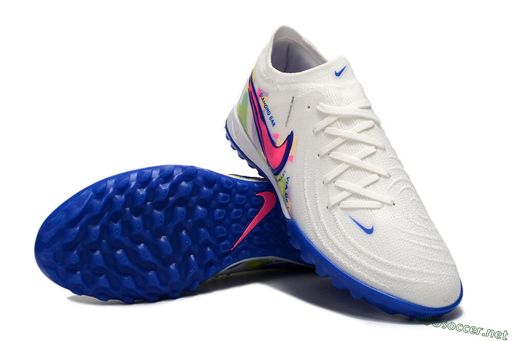 Men's Nike Phantom Luna Elite TF Football Shoes - White/Blue/Pink/Yellow 3