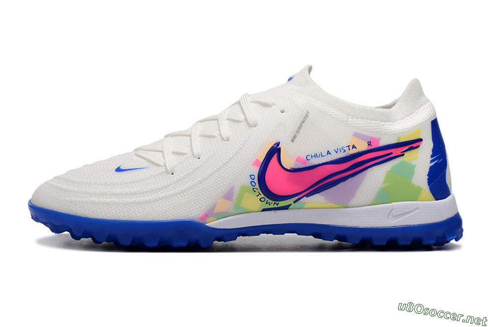 Men's Nike Phantom Luna Elite TF Football Shoes - White/Blue/Pink/Yellow 0