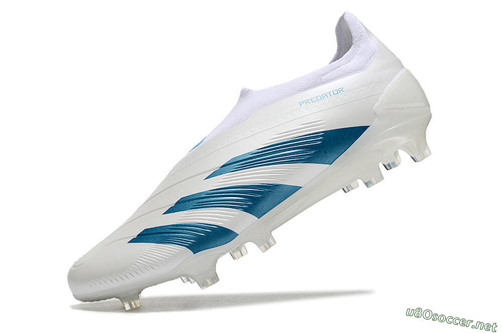 Men's Adidas Predator Accuracy+ Laceless FG Football Boots - White/Blue 5