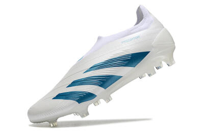 Men's Adidas Predator Accuracy+ Laceless FG Football Boots - White/Blue