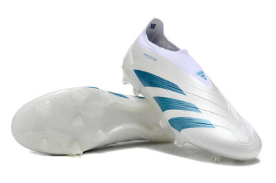 Men's Adidas Predator Accuracy+ Laceless FG Football Boots - White/Blue