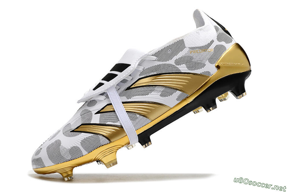 Men's Adidas Predator Elite Foldover Tongue FG Football Boots - White/Silver/Gold/Black 5