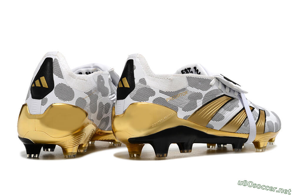 Men's Adidas Predator Elite Foldover Tongue FG Football Boots - White/Silver/Gold/Black 6