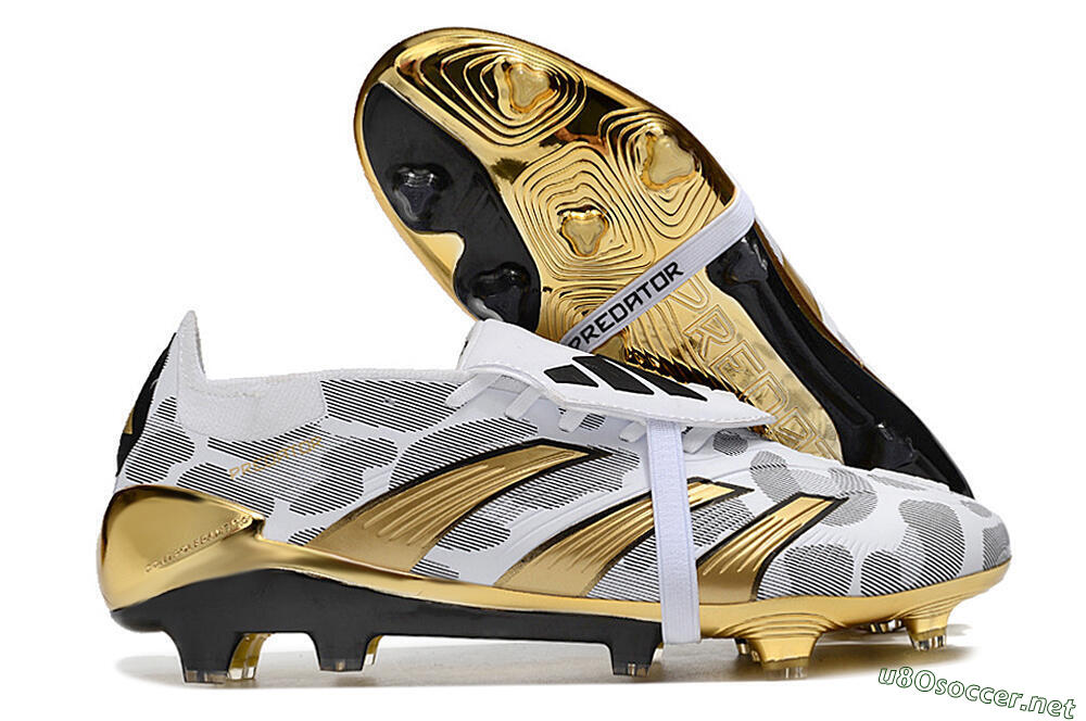 Men's Adidas Predator Elite Foldover Tongue FG Football Boots - White/Silver/Gold/Black 2