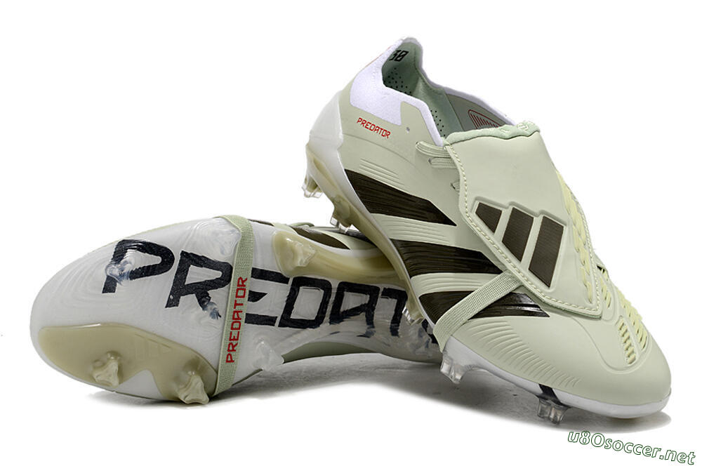Men's Adidas Predator Elite Foldover Tongue FG Football Boots - Beige/Black/White 3