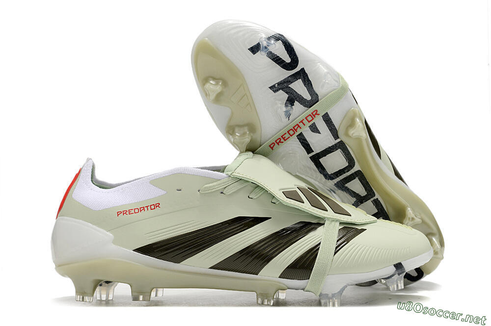 Men's Adidas Predator Elite Foldover Tongue FG Football Boots - Beige/Black/White 2