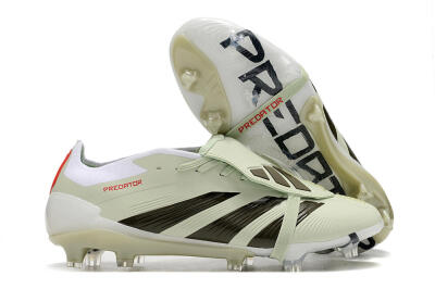 Men's Adidas Predator Elite Foldover Tongue FG Football Boots - Beige/Black/White
