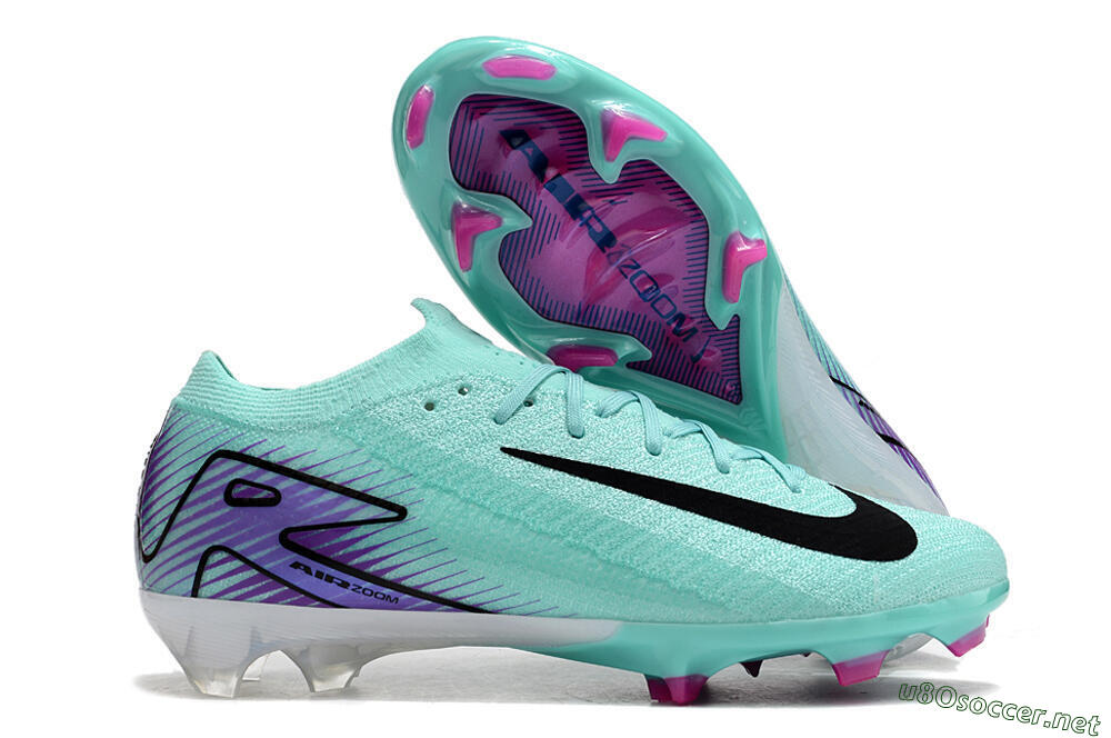 Men's Nike Air Zoom Mercurial Vapor 16 Elite FG Football Boots - Green/Purple/Black 2