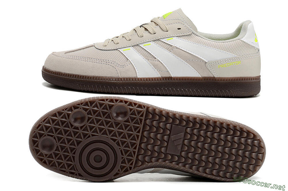 Men's Adidas Predator 24 League IC Football Shoes - Grey/Yellow/Brown 1