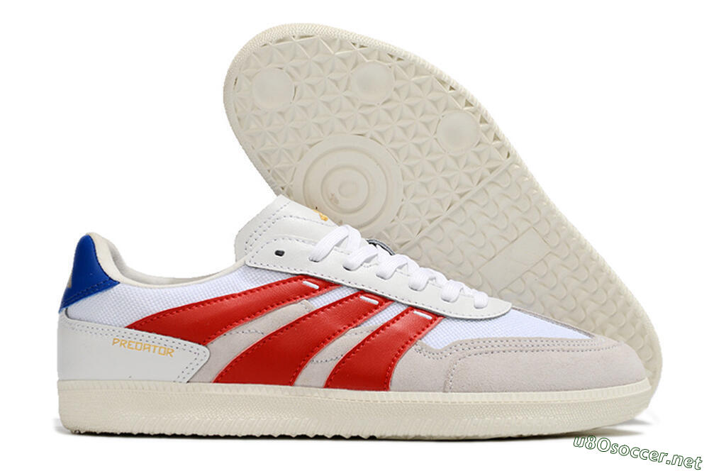 Men's Adidas Predator 24 League IC Football Shoes - Grey/White/Red/Blue 2