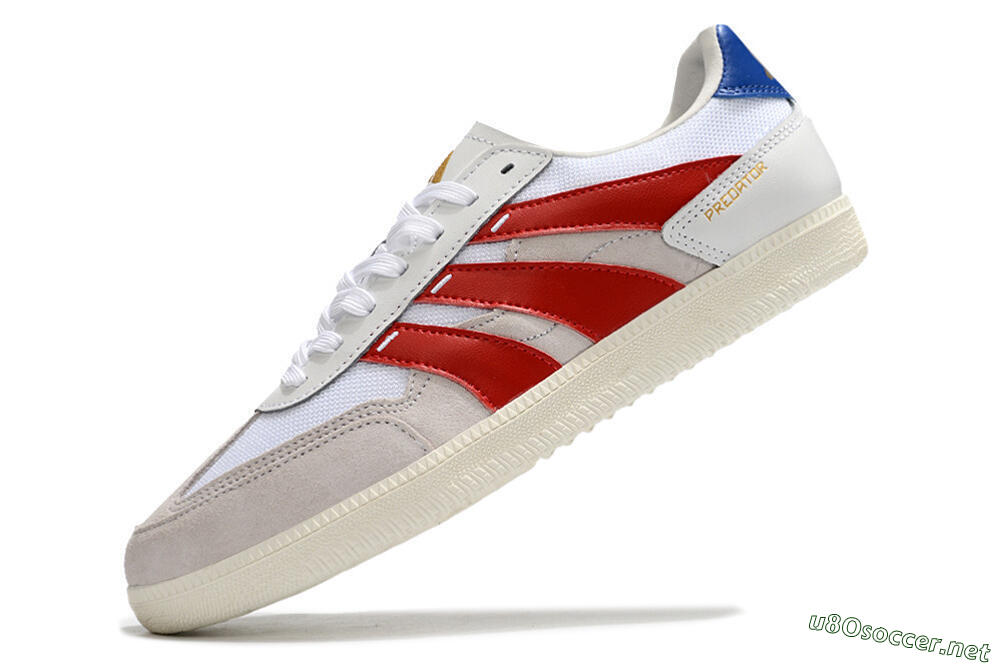 Men's Adidas Predator 24 League IC Football Shoes - Grey/White/Red/Blue 5
