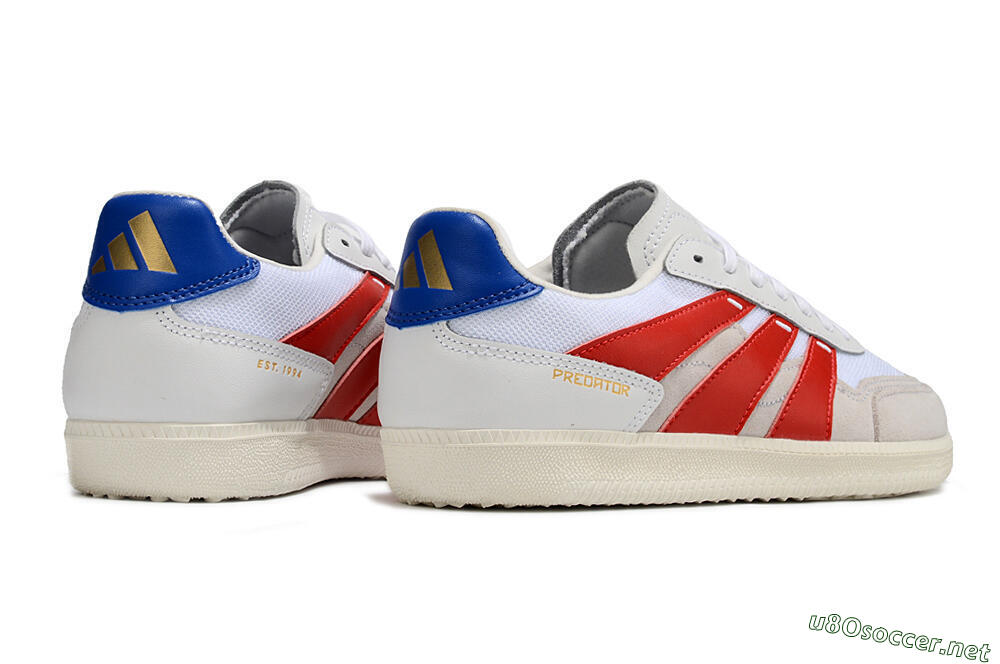 Men's Adidas Predator 24 League IC Football Shoes - Grey/White/Red/Blue 6