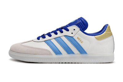 Men's Adidas Samba Messi IC Football Shoes - Grey/White/Blue/Gold