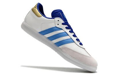 Men's Adidas Samba Messi IC Football Shoes - Grey/White/Blue/Gold