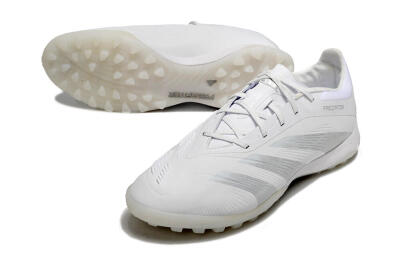 Men's Adidas Predator 24 Elite TF Football Shoes - White/Silver/Beige