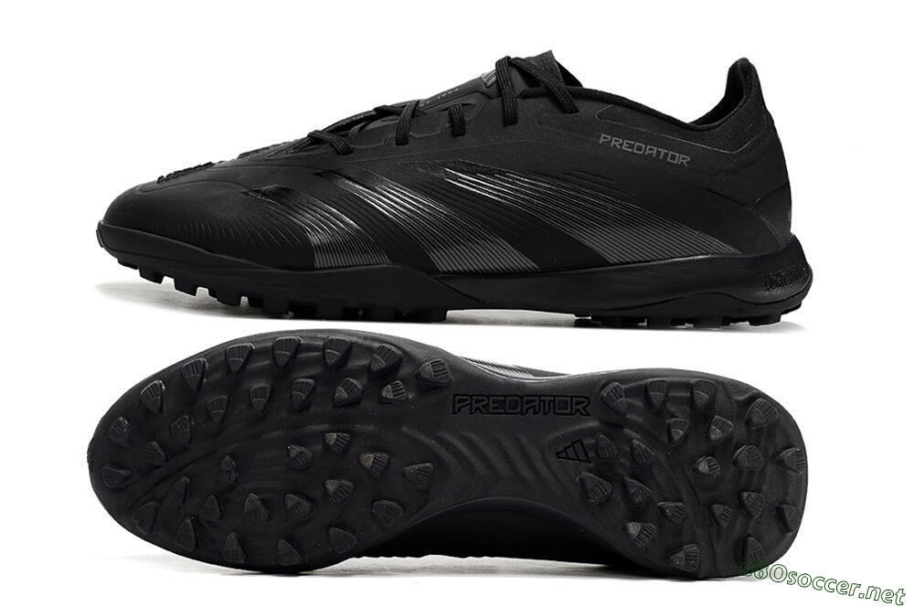 Men's Adidas Predator 24 Elite TF Football Shoes - Black/Silver/Black 1