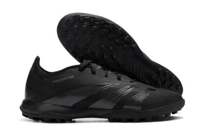 Men's Adidas Predator 24 Elite TF Football Shoes - Black/Silver/Black