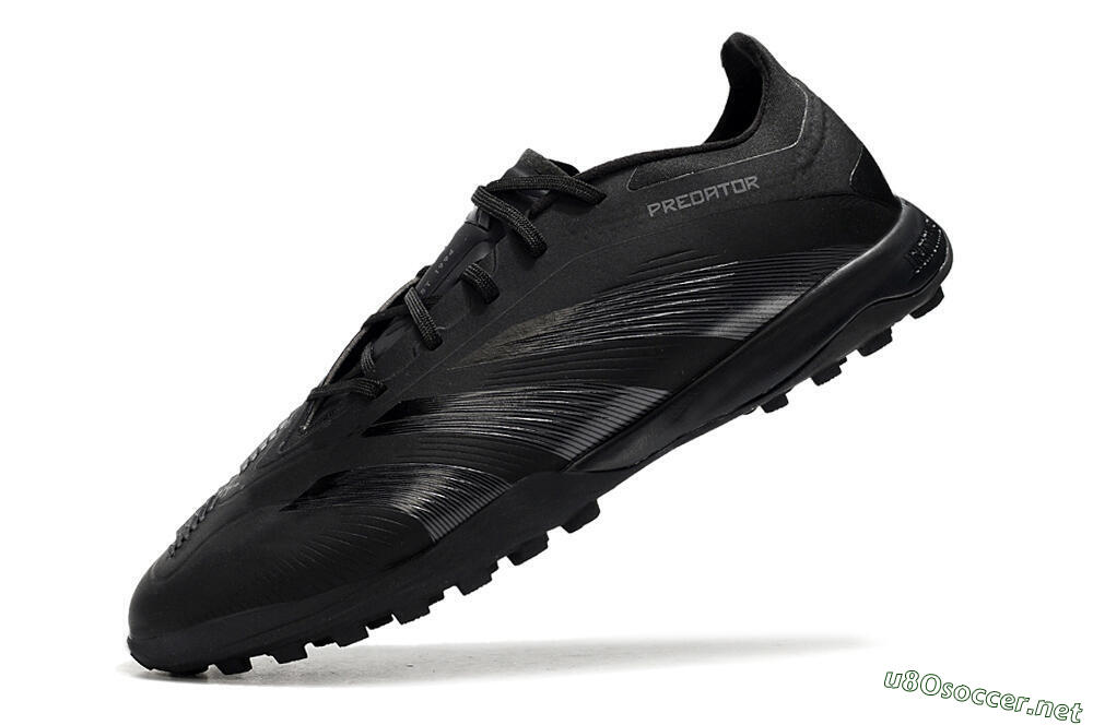 Men's Adidas Predator 24 Elite TF Football Shoes - Black/Silver/Black 5