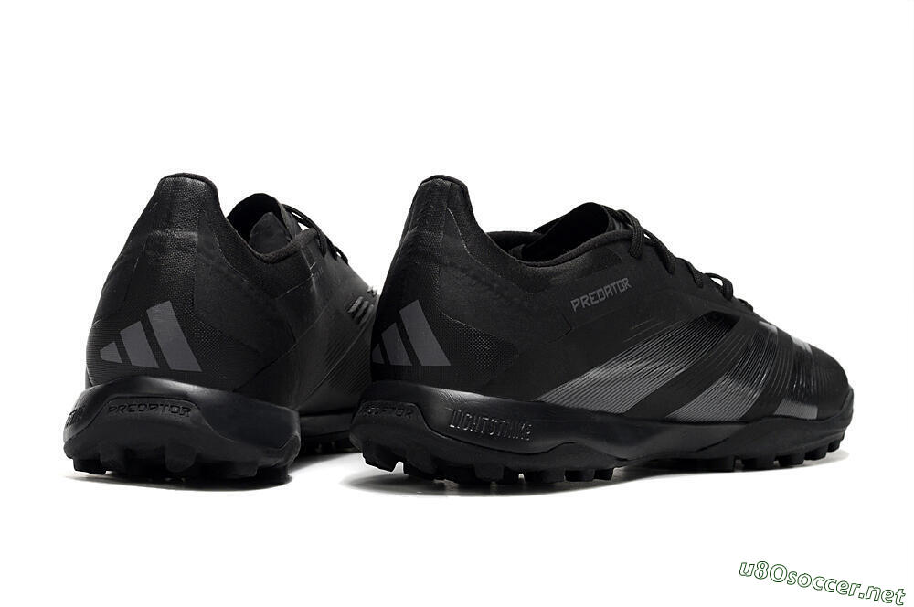 Men's Adidas Predator 24 Elite TF Football Shoes - Black/Silver/Black 6