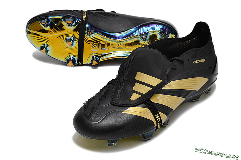 Men's Adidas Predator Elite Foldover Tongue FG Football Boots - Black/Gold 3