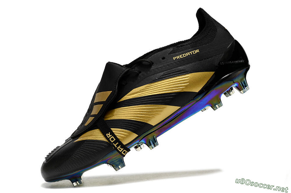 Men's Adidas Predator Elite Foldover Tongue FG Football Boots - Black/Gold 5
