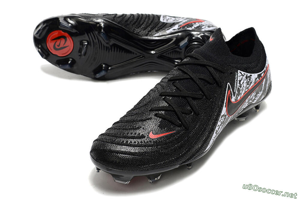 Men's Nike Phantom Luna Elite NU FG Football Boots - Black/Red/White 3