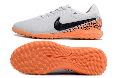 Men's Nike Tiempo Legend 10 Pro TF Football Shoes - White/Black/Orange