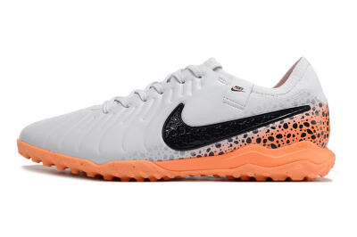 Men's Nike Tiempo Legend 10 Pro TF Football Shoes - White/Black/Orange