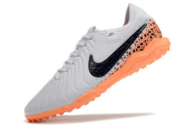 Men's Nike Tiempo Legend 10 Pro TF Football Shoes - White/Black/Orange