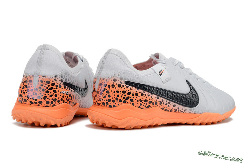 Men's Nike Tiempo Legend 10 Pro TF Football Shoes - White/Black/Orange 6