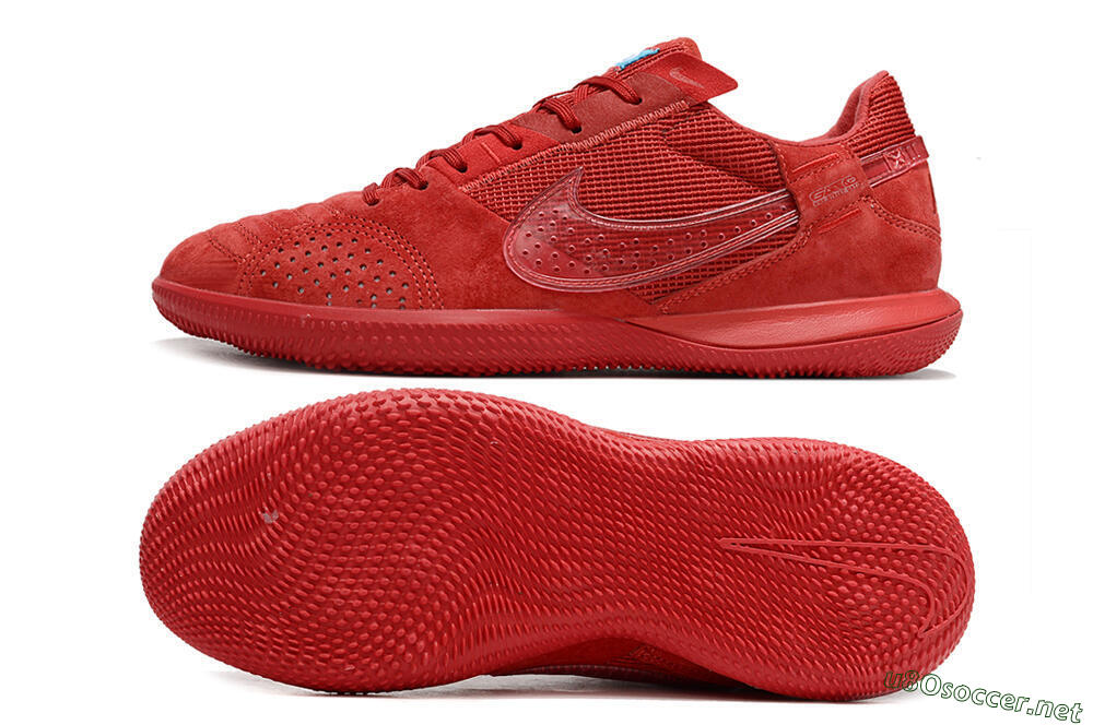 Men's Nike Street Gato IC Football Shoes - Red/Red/Red 1